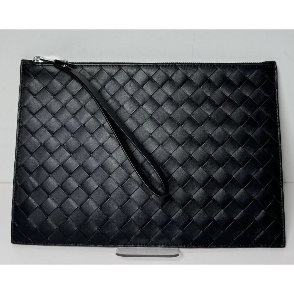 Bottega Veneta Black Intrecciato Pouch